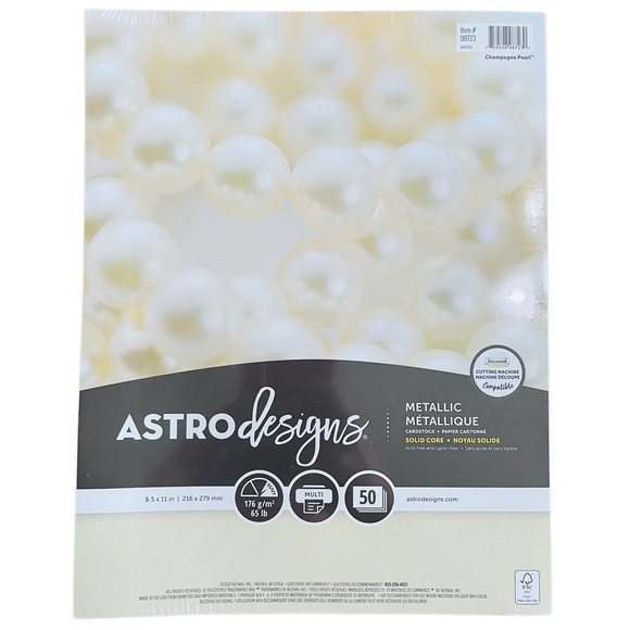Neenah Astrodesigns 8.5"x11" Metallic Cardstock 50pcs Color: Champagne Pearl - Picture 1 of 2